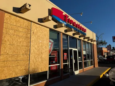 Firestone tire shop in Santa Fe, New Mexico.