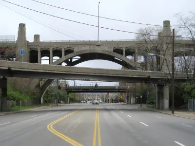 Western Hills Viaduct in the West End, Cincinnati, Ohio