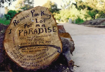 Unofficial monument to 25 years of People's Park, Berkeley, California