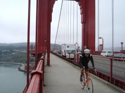 Bicycling across the Golden Gate Bridge