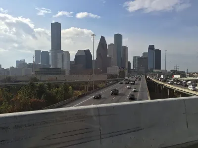 Downtown Houston overlooking Interstate 45.