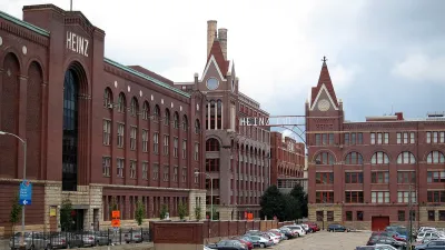 A photo of the former Heinz factory in Pennsylvania, renovated as condominiums and apartments.
