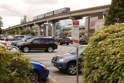 Skytrain Over Parking Lot, Surrey Central