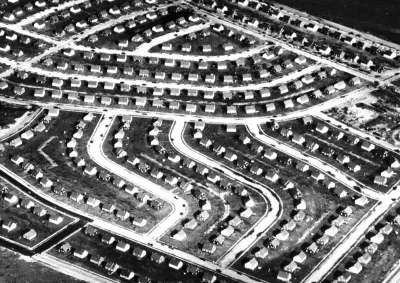 Suburban development in Long Island, NY