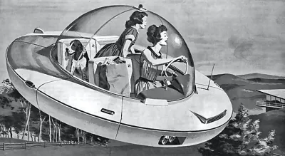Image of 1958 advertisement showing a flying car