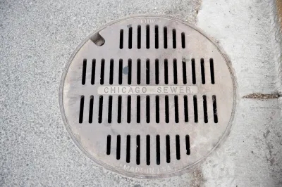 Close-up of Chicago Sewer manhole cover.