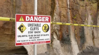 "Danger - Unstable Cliffs" sign