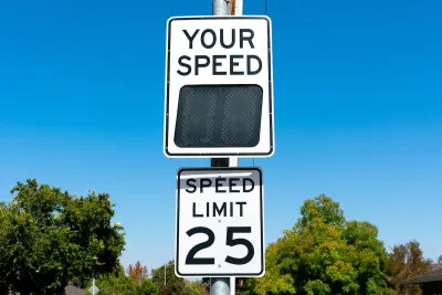 25 mph speed limit sign with "Your Speed" digital sign above it.