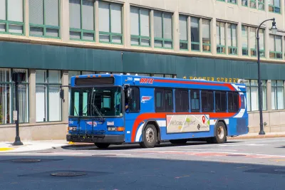 Worcester Regional Transit Authority (WRTA) bus on Foster Street in Downtown Worcester, Massachusetts MA, USA.