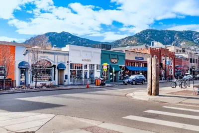 Commercial street in downtown Boulder, Colorado.