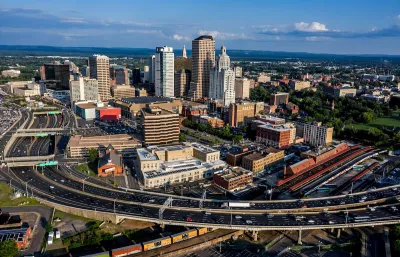 Aerial view of downtown Hartford, Connecticut.