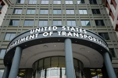 Sign above entrance of United States Department of Transportation.