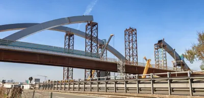 Large bridge under construction.