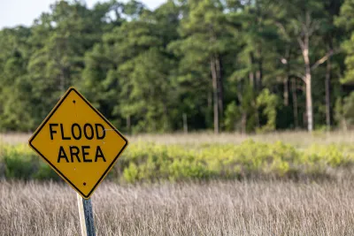 Yellow Flood Area road sign in Piney Point, Maryland.