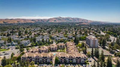 Aerial view of suburban Fremont, California.
