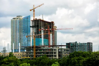 High-rise buildings under construction.