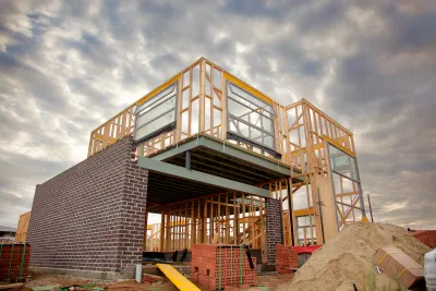 Modern building under construction.