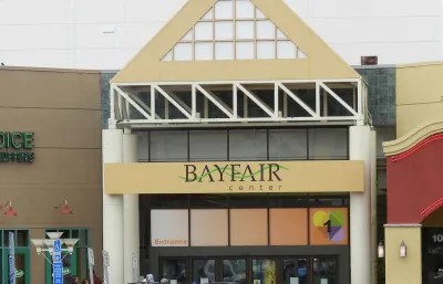 Entrance to Bayfair Center mall in San Leandro, California.