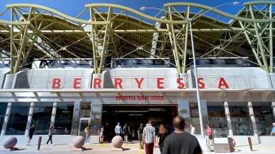 Front entrance of Berryessa BART station in North San Jose, California.