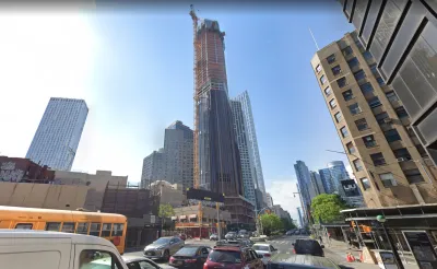 An image of the Brooklyn Tower under construction in Brooklyn.