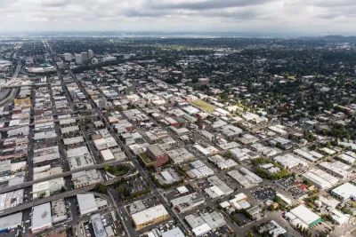 An aerial image of the neighborhood of Buckman in Portland, Oregon.