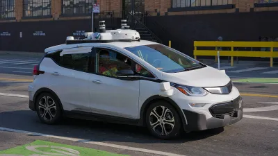 White Cruise autonomous vehicle on street in San Francisco, California.