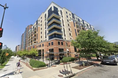 Google Street View of modern multistory apartment building in Washington, D.C.