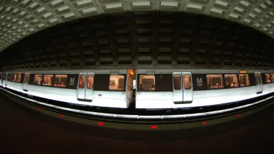 fisheye photo of DC subway in station
