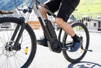 Close-up of electric bicycle