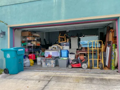 Residential garage full of home storage