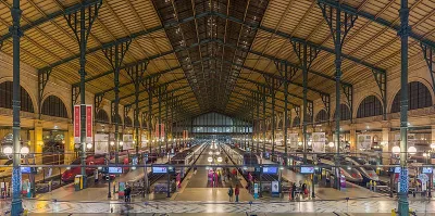 Interior of the Gare du Nord train station, Paris, France