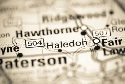 A map of New Jersey focuses on Haledon and blurs our surrounding cities such as Paterson.