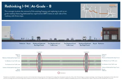 Diagram of proposed at-grade alternartive B for Interstate 94 project