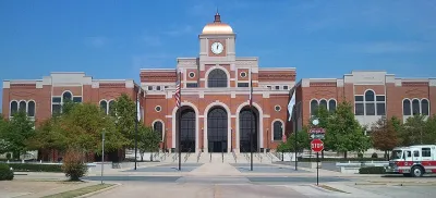 Red brick building - Lewisville, Texas city hall.