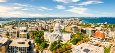 View of Madisonm Wisconsin with state capitol building