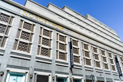 The granite exterior of the Nordstrom store in San Francisco.