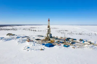 Drilling rig at a gas field in the North of Western Siberia