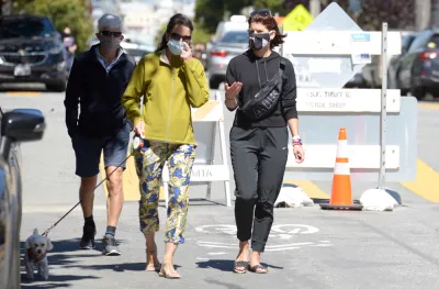People in masks walking on Page Street, San Francisco, June 2020