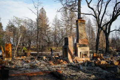 Fire damanged home in Paradise, California