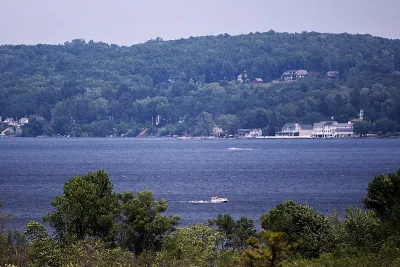 View of Saratoga Lake from shore