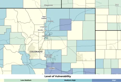 Screeenshot of Social Vulnerability Index (SVI) tool from CDC