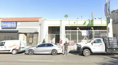 Google street view of single-story storefronts in Los Angeles