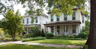 Two white two-story Sears Roebuck catalog homes in Tuscumbia, Alabama