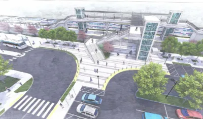 Drawing of proposed train station for North Valley Rail