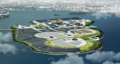 Conceptual rendering of Rikers Island redevelopment as renewable energy facility