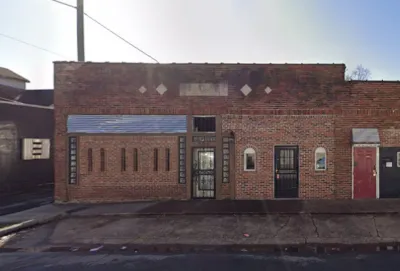 Google street view of back of brick building housing bar in Nashville, Tennessee