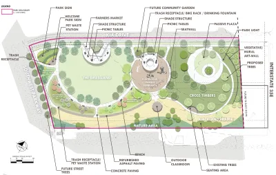 Rendering of Glory Park in Lewisville, Texas.