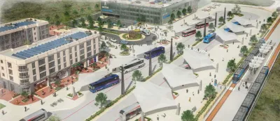Conceptual rendering of proposed Regional Transportation Center in Austin, Texas.