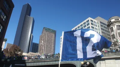Seattle SUper Bowl Parade 12th Man Flag