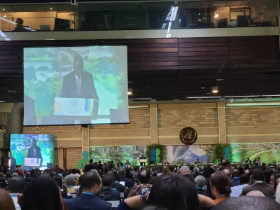 Kenyan President William Ruta addresses Second U.N Habitat Assembly